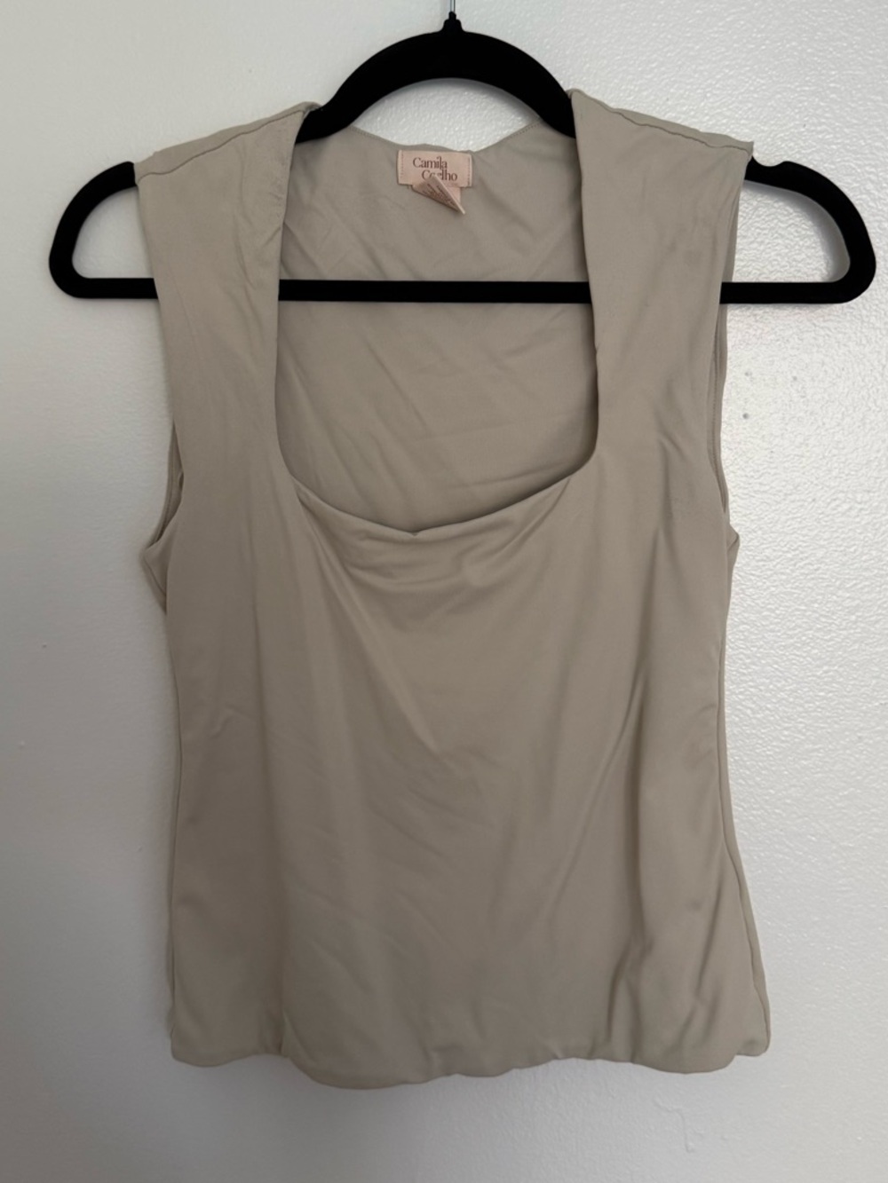 Camila Coelho Taupe Scoop Neck Sleeveless Tank